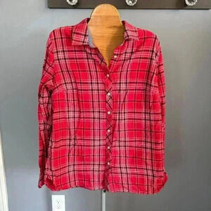 Talbot's Plaid Button-up shirt Women's Size M